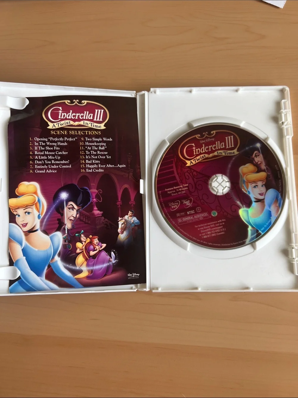 Disney’s Cinderella III DVD — G rated 2007  74 minutes animated movie